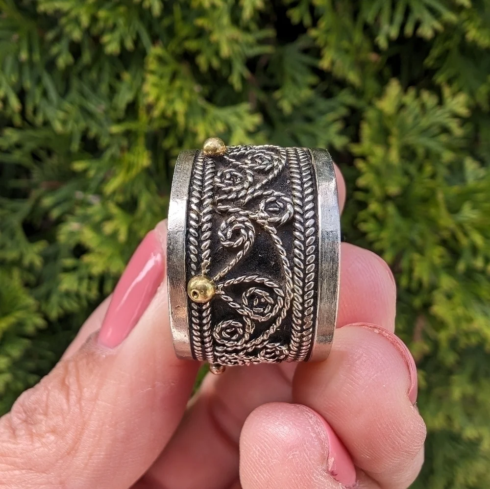 Moroccan Women's Cooperative Handmade Berber Silver Adjustable 10.5 Ring Unisex